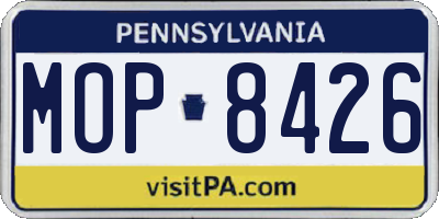 PA license plate MOP8426