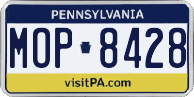 PA license plate MOP8428