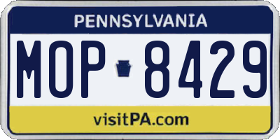 PA license plate MOP8429