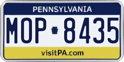 PA license plate MOP8435