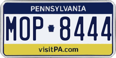 PA license plate MOP8444