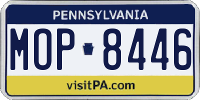 PA license plate MOP8446