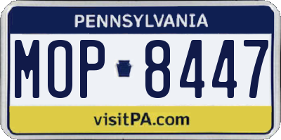 PA license plate MOP8447