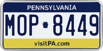 PA license plate MOP8449