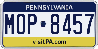 PA license plate MOP8457