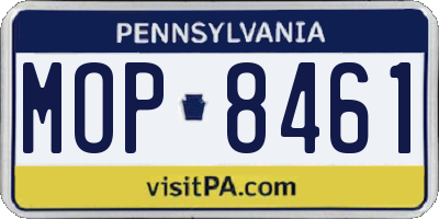 PA license plate MOP8461