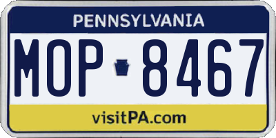 PA license plate MOP8467