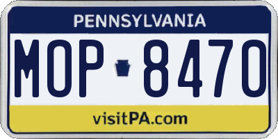 PA license plate MOP8470