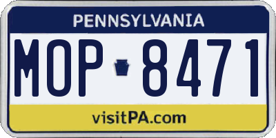PA license plate MOP8471