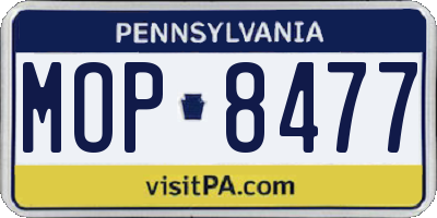 PA license plate MOP8477