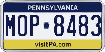 PA license plate MOP8483