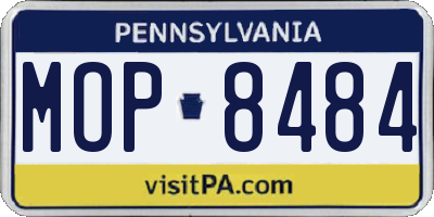 PA license plate MOP8484