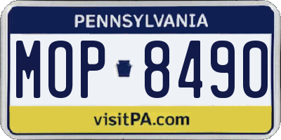PA license plate MOP8490