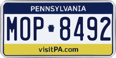 PA license plate MOP8492