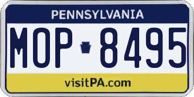 PA license plate MOP8495