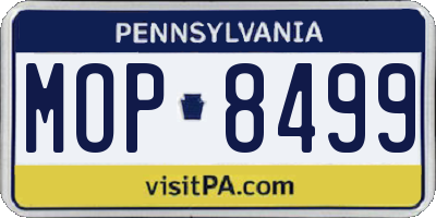 PA license plate MOP8499