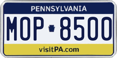 PA license plate MOP8500