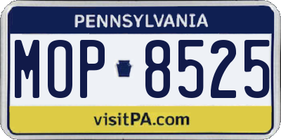 PA license plate MOP8525