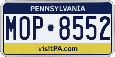 PA license plate MOP8552