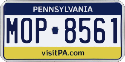 PA license plate MOP8561