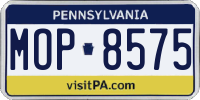 PA license plate MOP8575