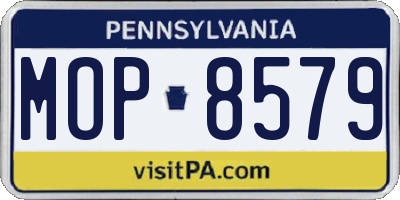 PA license plate MOP8579