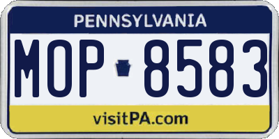 PA license plate MOP8583