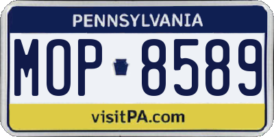 PA license plate MOP8589