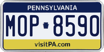 PA license plate MOP8590