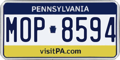 PA license plate MOP8594