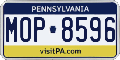 PA license plate MOP8596