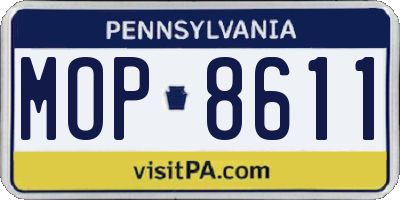 PA license plate MOP8611