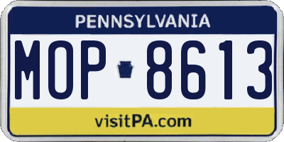 PA license plate MOP8613