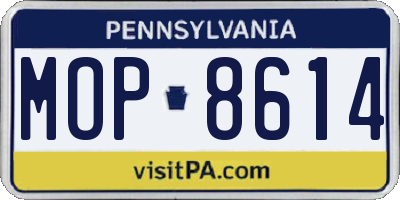 PA license plate MOP8614