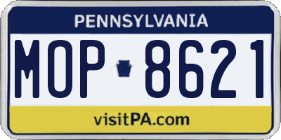 PA license plate MOP8621