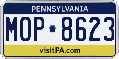 PA license plate MOP8623