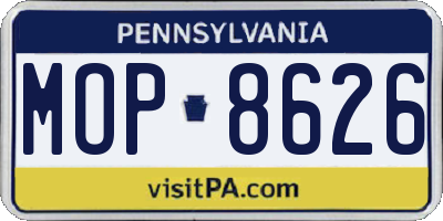PA license plate MOP8626
