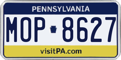 PA license plate MOP8627