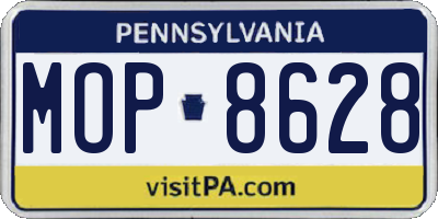 PA license plate MOP8628
