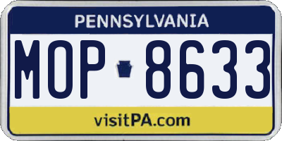 PA license plate MOP8633