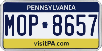 PA license plate MOP8657