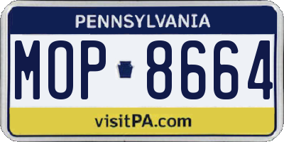 PA license plate MOP8664