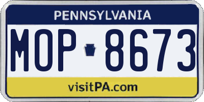 PA license plate MOP8673