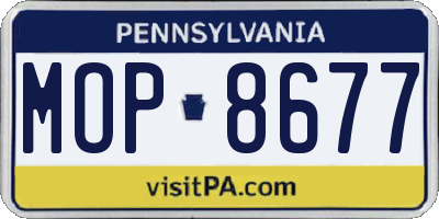 PA license plate MOP8677