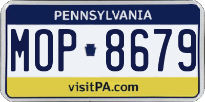 PA license plate MOP8679