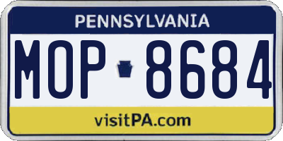 PA license plate MOP8684