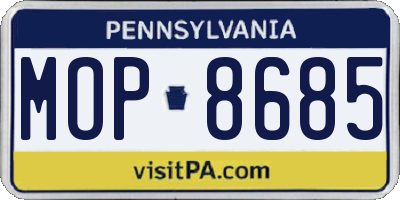 PA license plate MOP8685