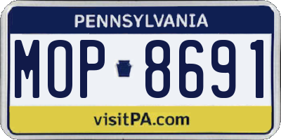 PA license plate MOP8691