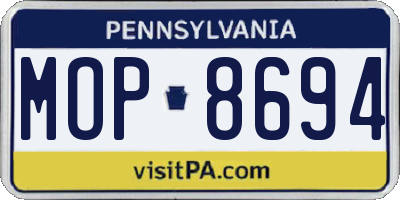 PA license plate MOP8694