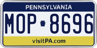 PA license plate MOP8696